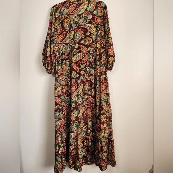 Me 2 Magic Anthropologie Colorful Paisley Print Dress Size 1x - Picture 3 of 4